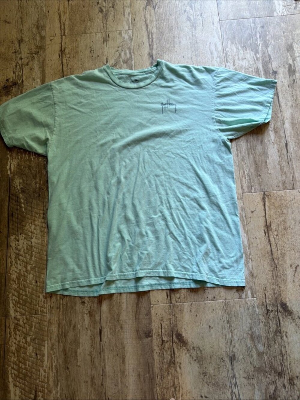 GUY HARVEY Blue Green Double Sided TShirt Fishing Marlin Men’s XL